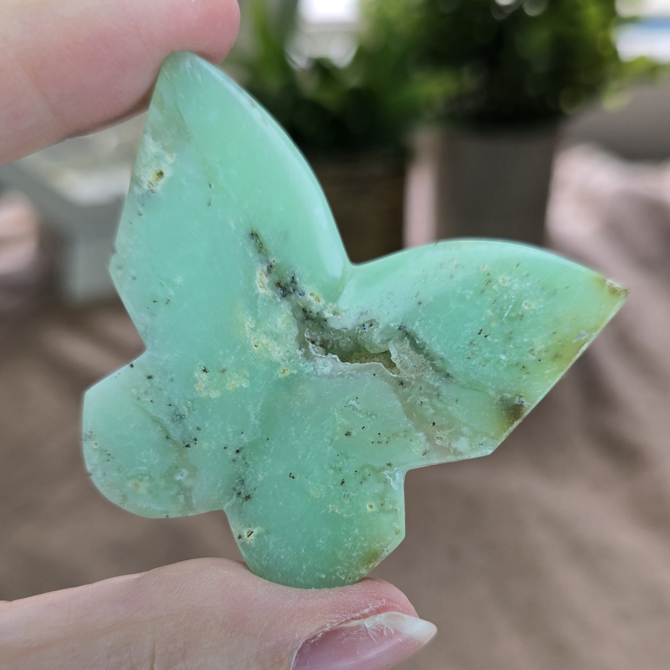 Chrysoprase Butterfly Carving