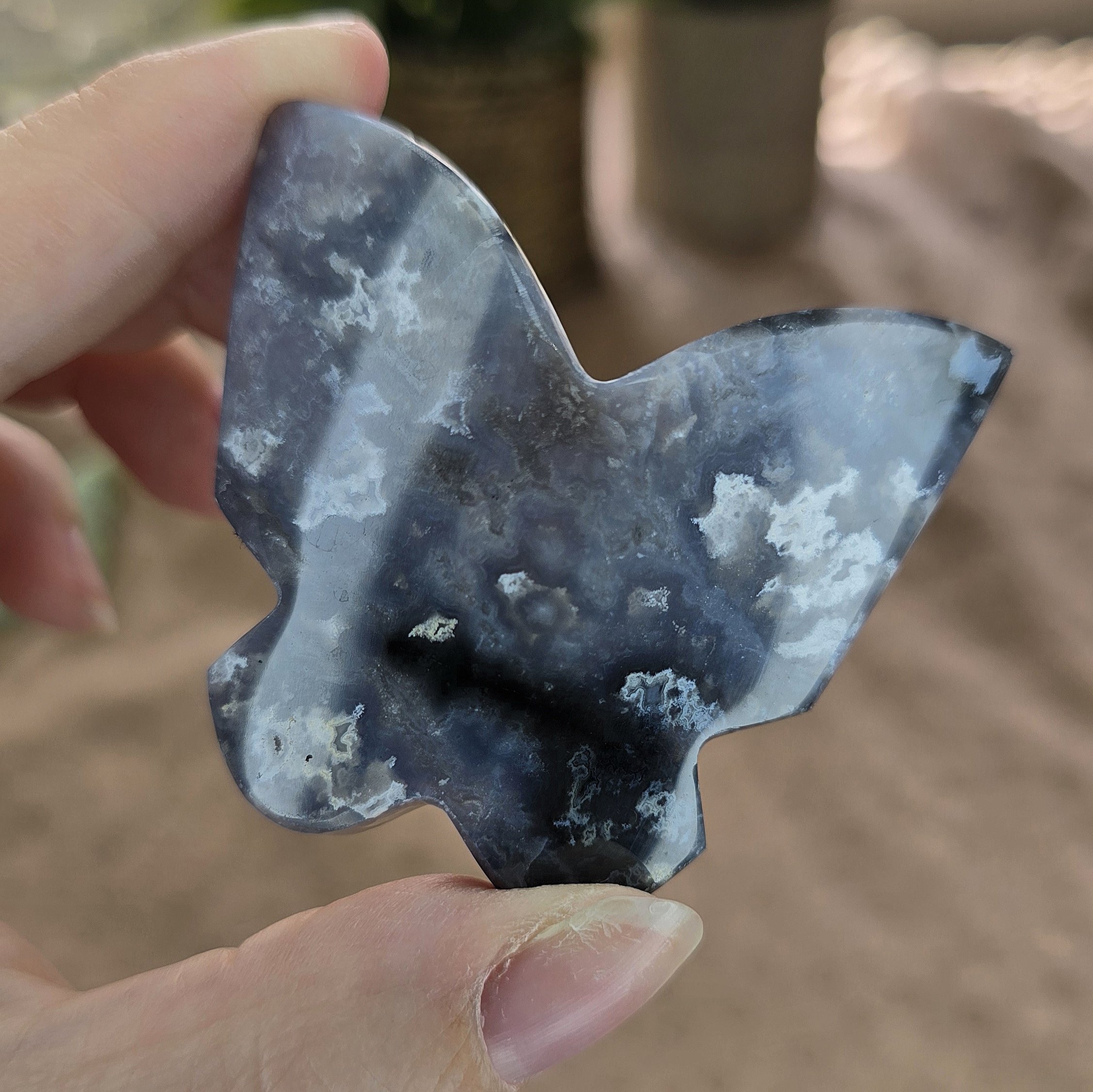 Purple Chalcedony Butterfly Carving #2 - Image 2