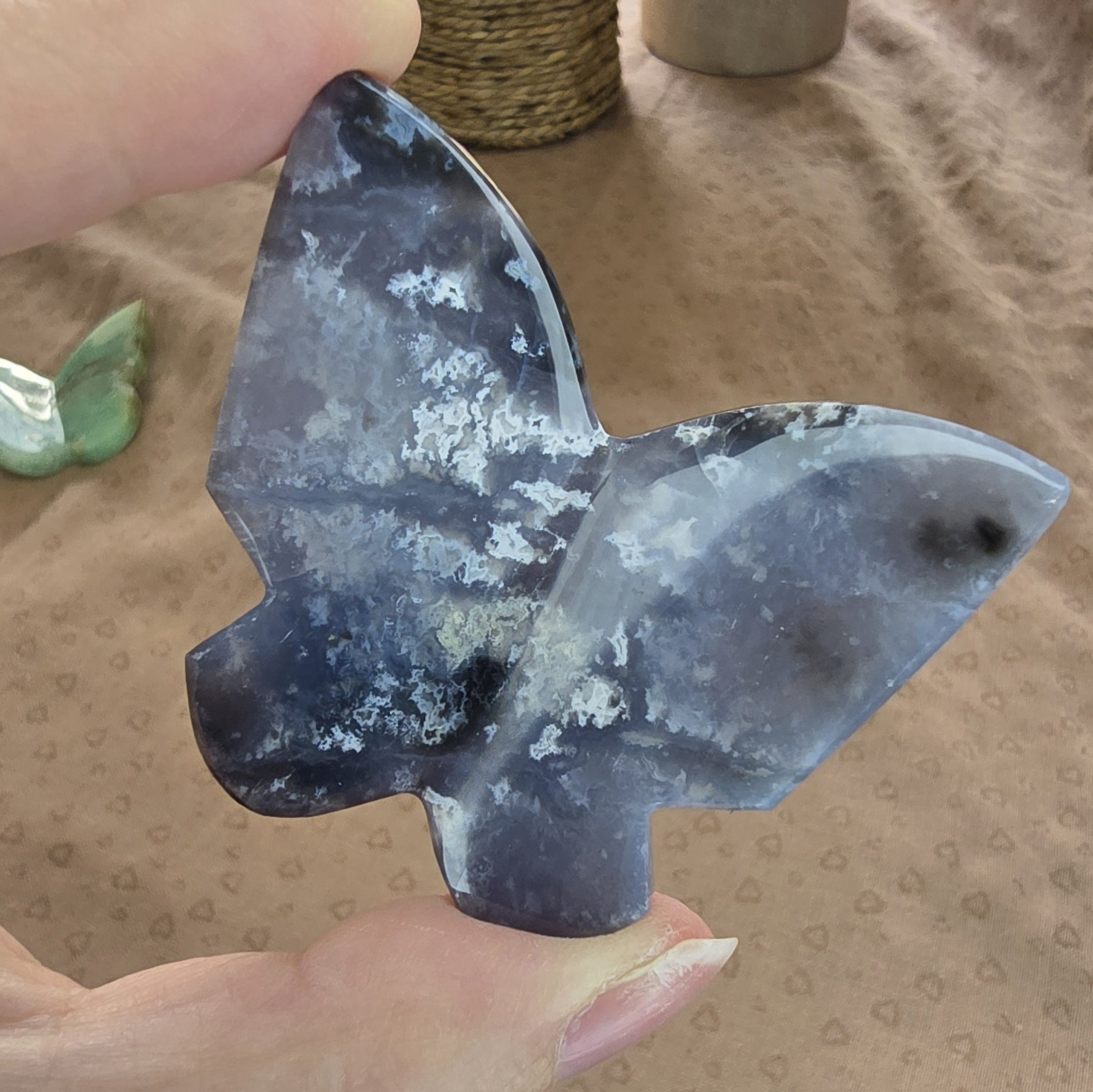 Purple Chalcedony Butterfly Carving #2
