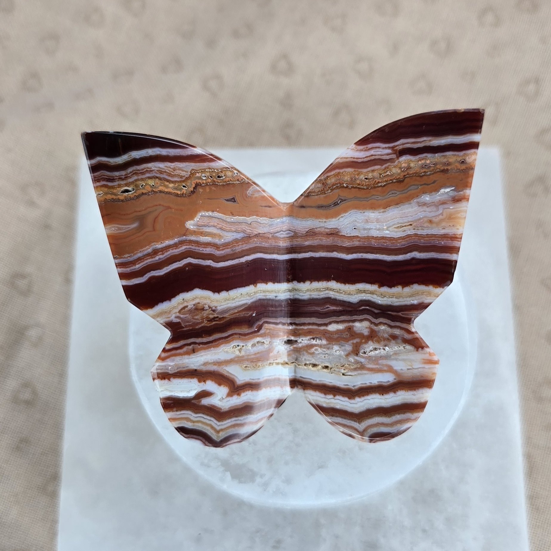 Pink Crazy Lace Agate Butterfly - Image 2