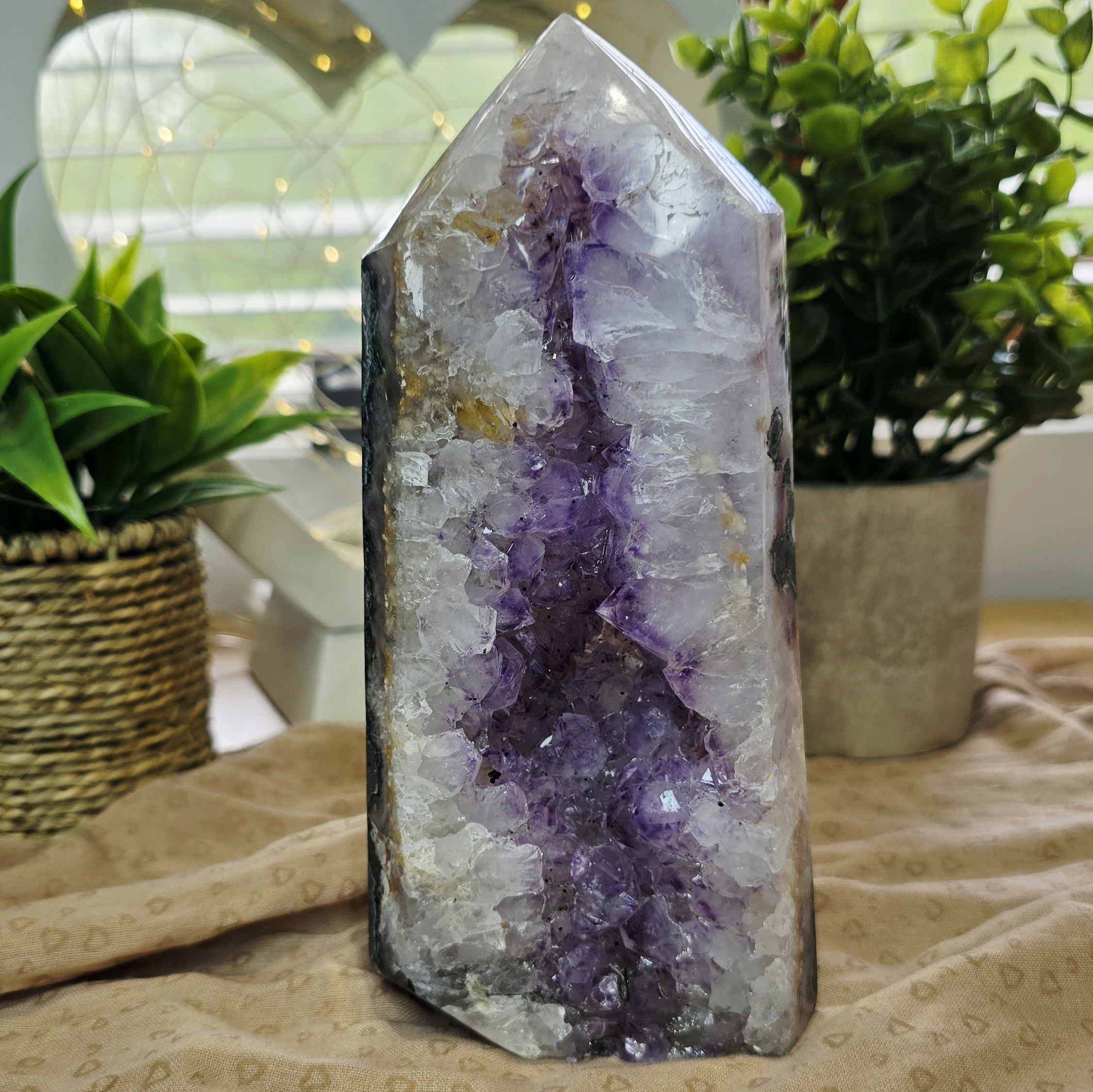 Large Brazilian Amethyst Druzy Point Statement Crystal | 175mm - Image 3