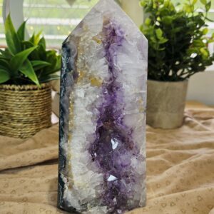 Large Brazilian Amethyst Druzy Point Statement Crystal | 175mm