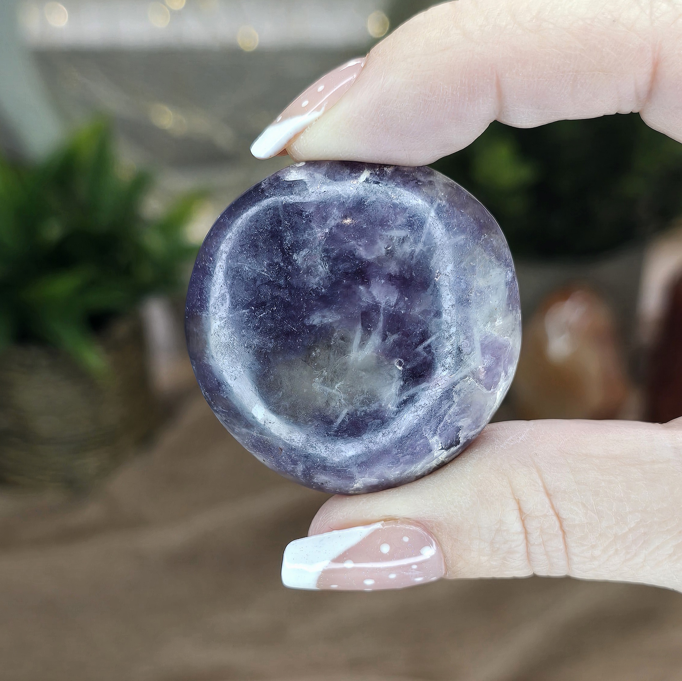 Lepidolite Palm Stone – Option B