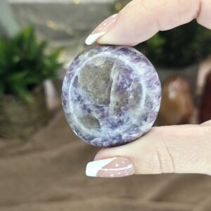 Lepidolite Palm Stone – Option C