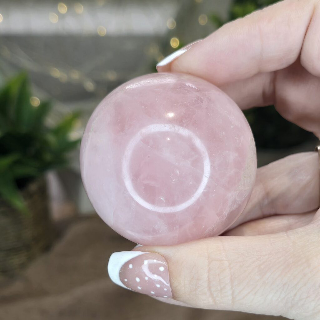 Natural rose quartz crystal for self-love and calming home décor