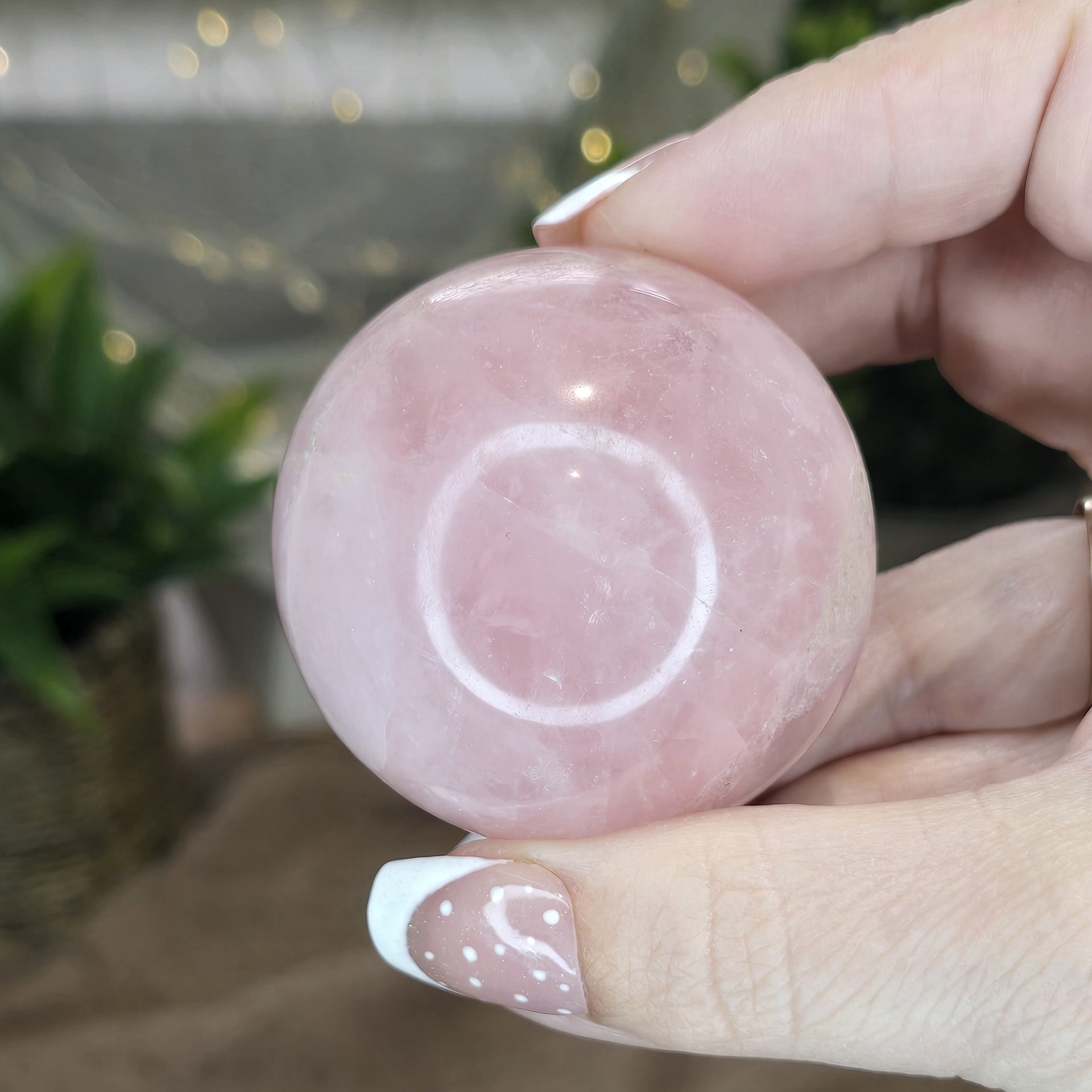45mm Rose Quartz Sphere | Natural Crystal Sphere - Image 2