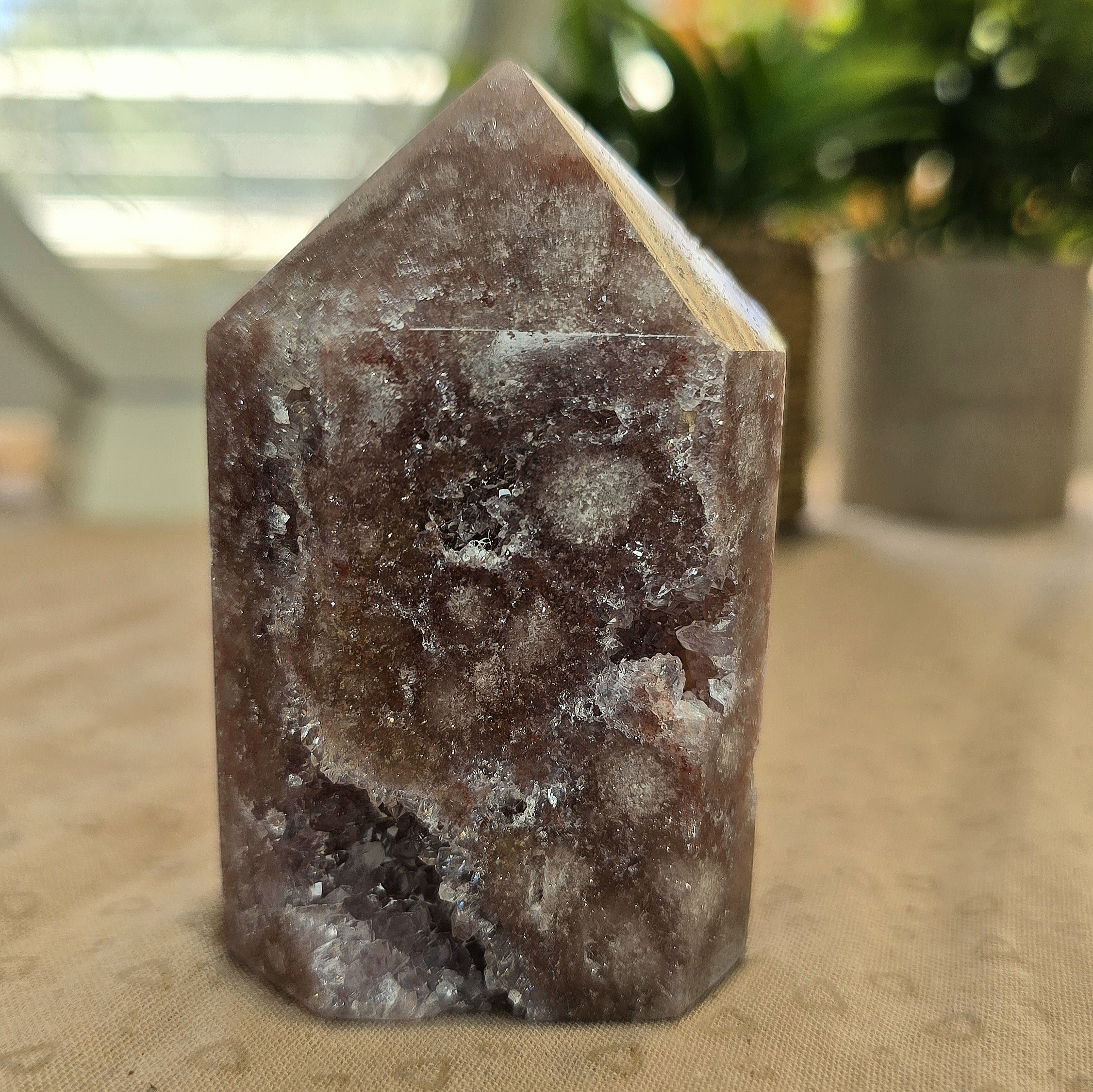 Pink Amethyst Druzy Tower | Natural Crystal Point Statement Piece - Image 2