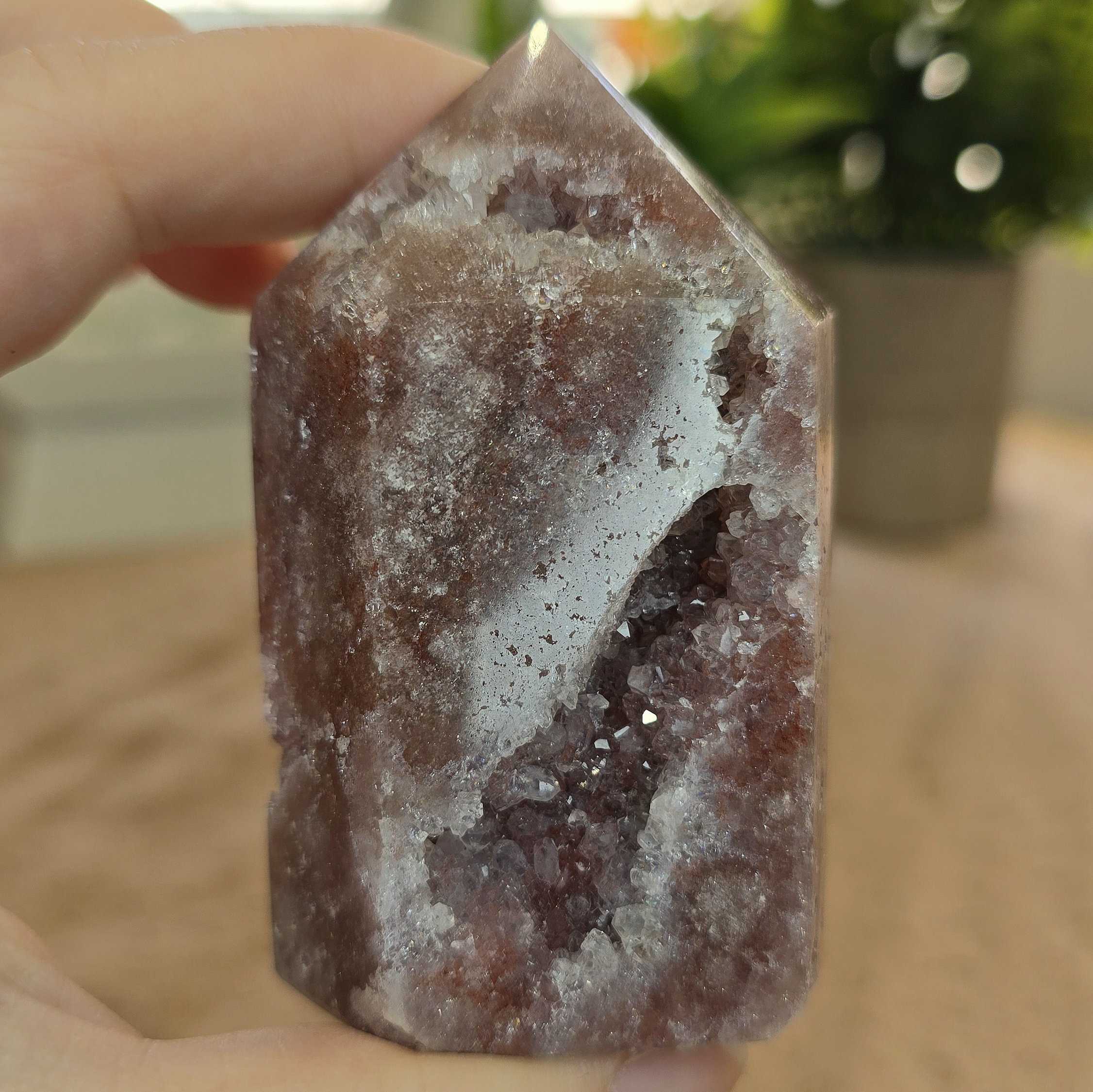 Pink Amethyst Druzy Tower | Natural Crystal Point Statement Piece - Image 3
