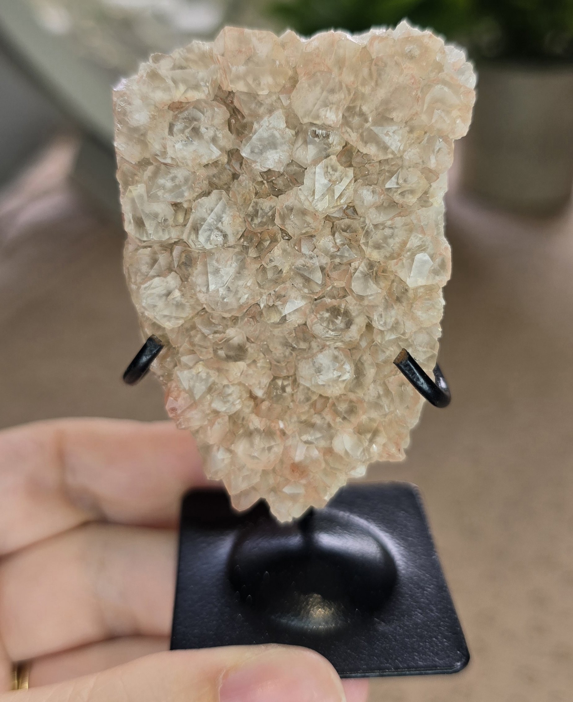 Pink Lithium Quartz Cluster on Stand - Image 3