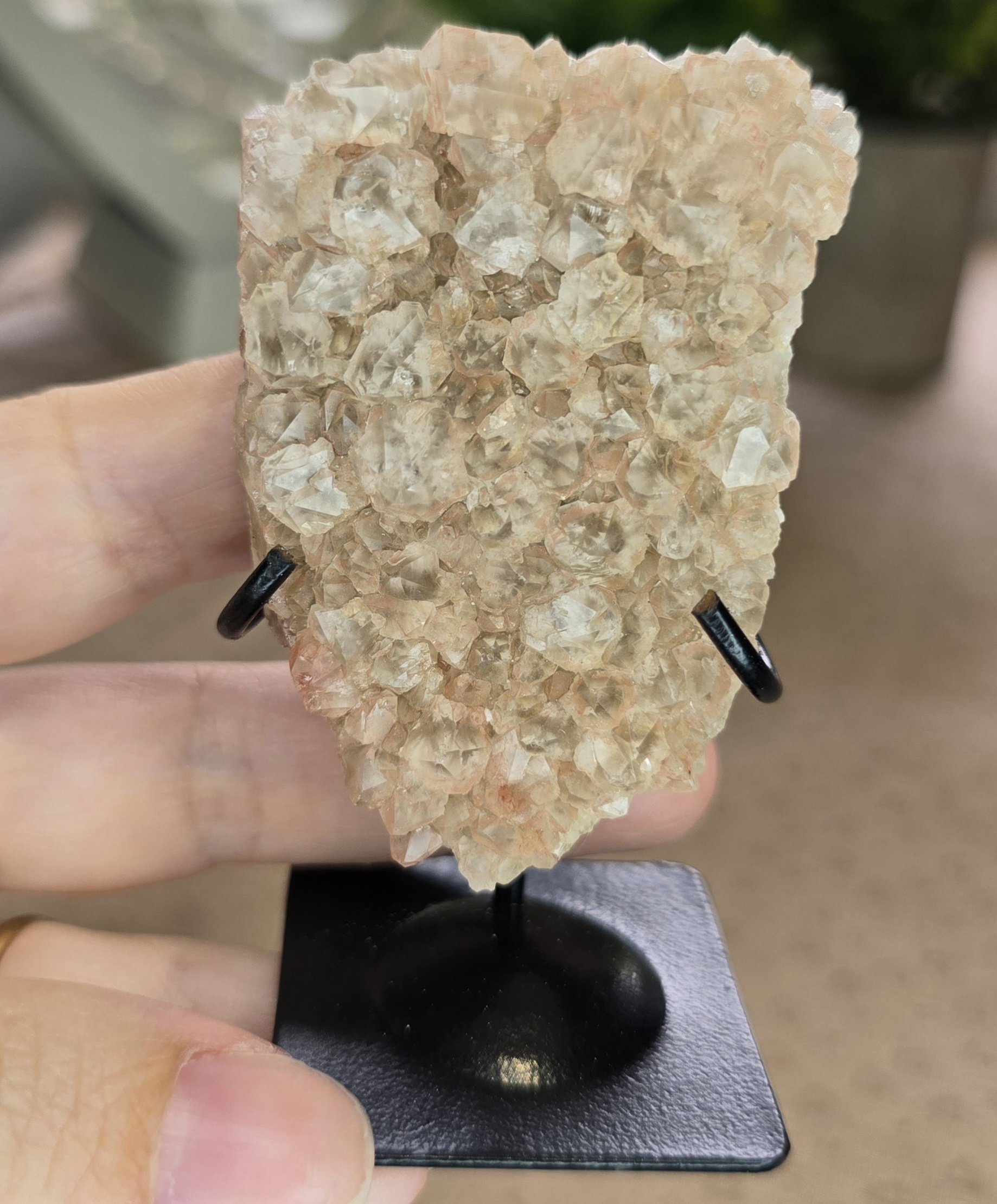 Pink Lithium Quartz Cluster on Stand - Image 4