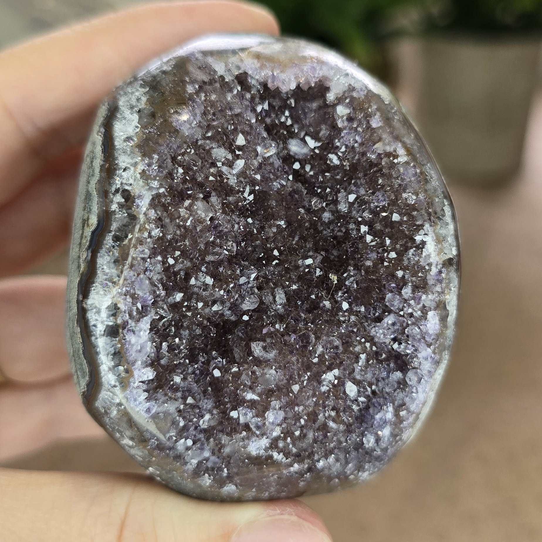 Sugar Amethyst Cut Base With Crystal Pockets (Approx 240g) - Image 9