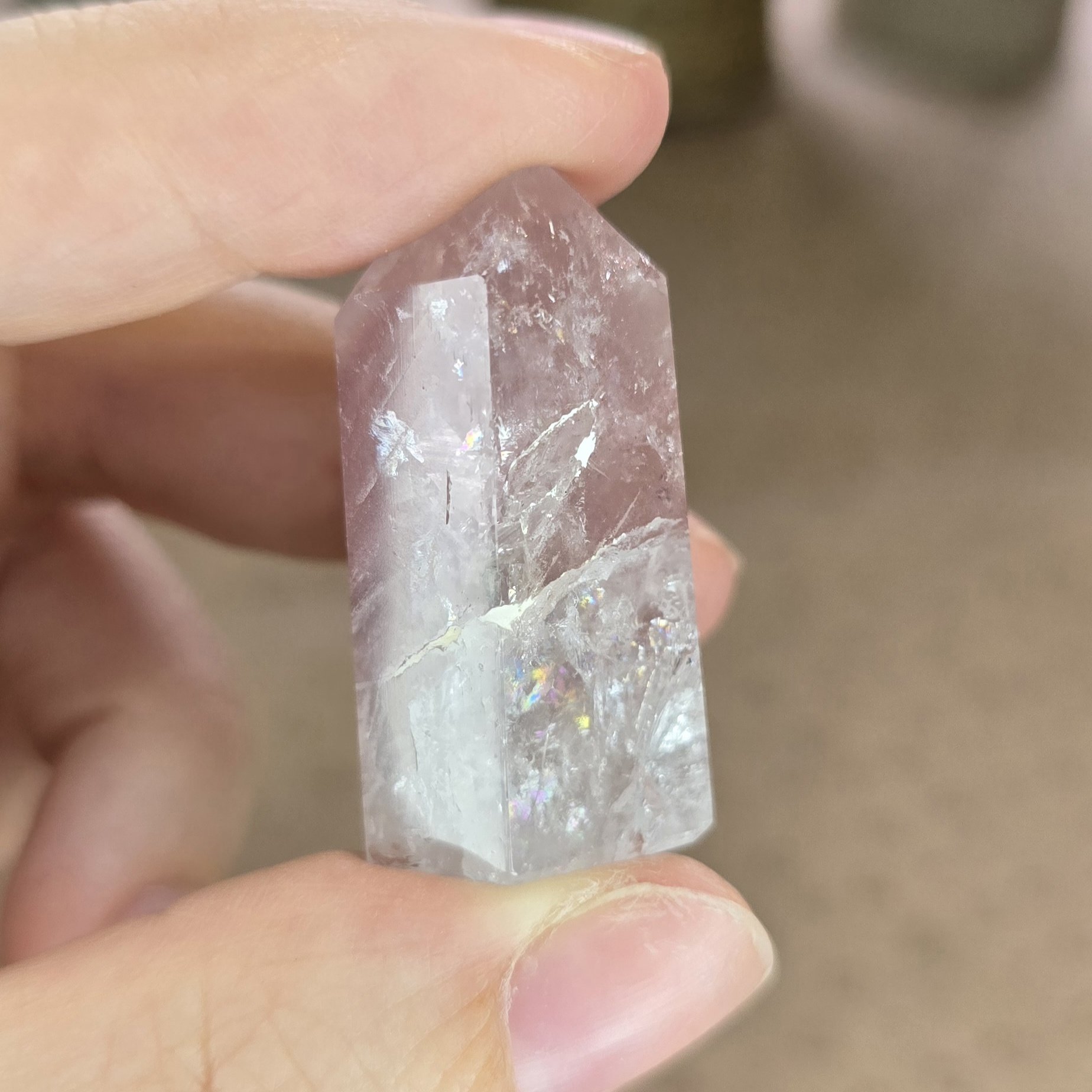 Pink Lithium Quartz Tower