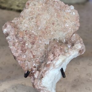 Pink Lithium Quartz Cluster on Stand
