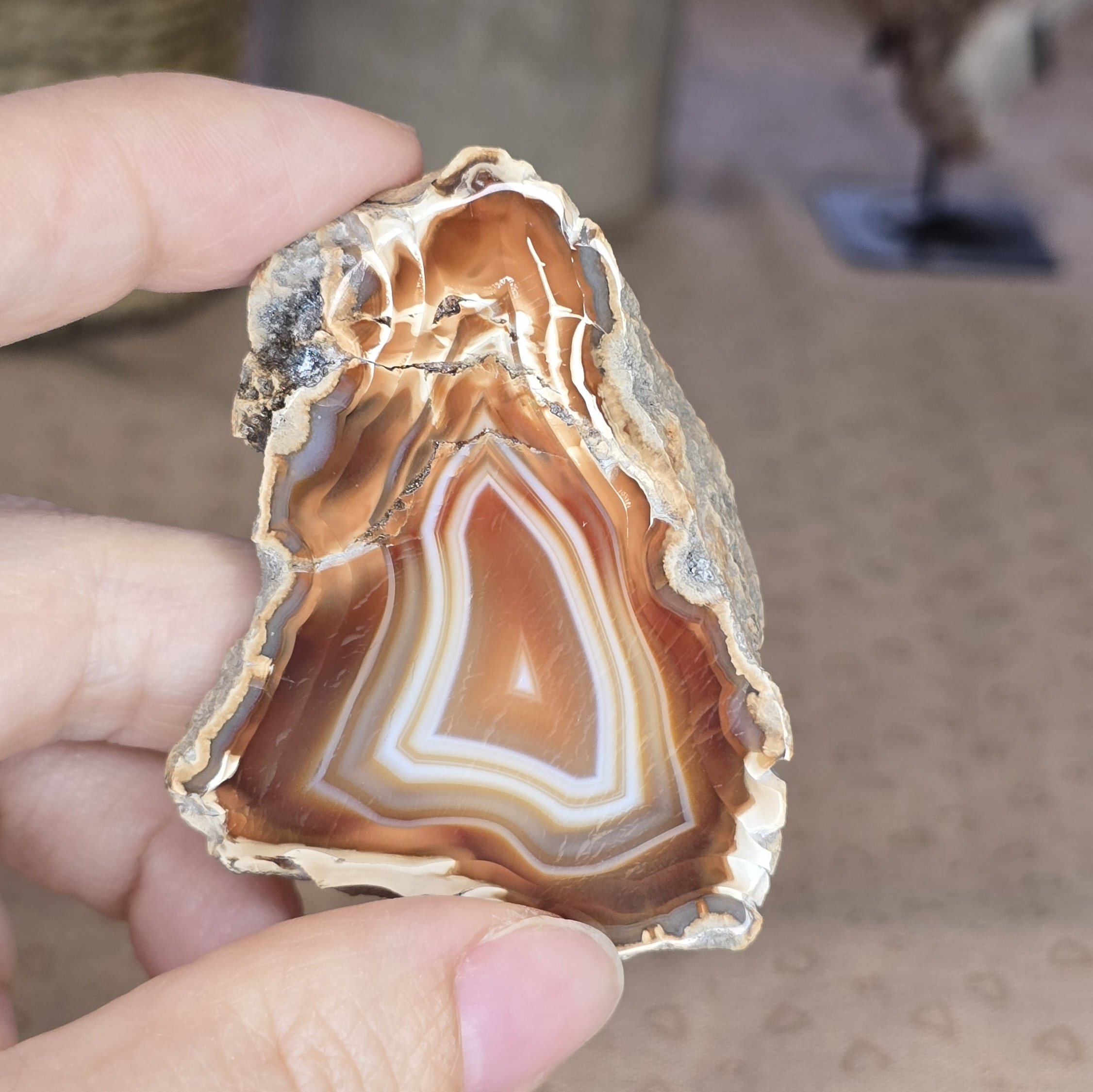 Indonesian Banded Double sided Agate Slice - Image 2