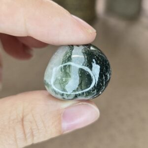Moss Agate Tumble Stone – 24mm