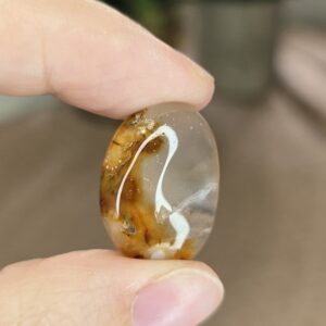 Flower Agate Tumble Stone – Approx. 22mm