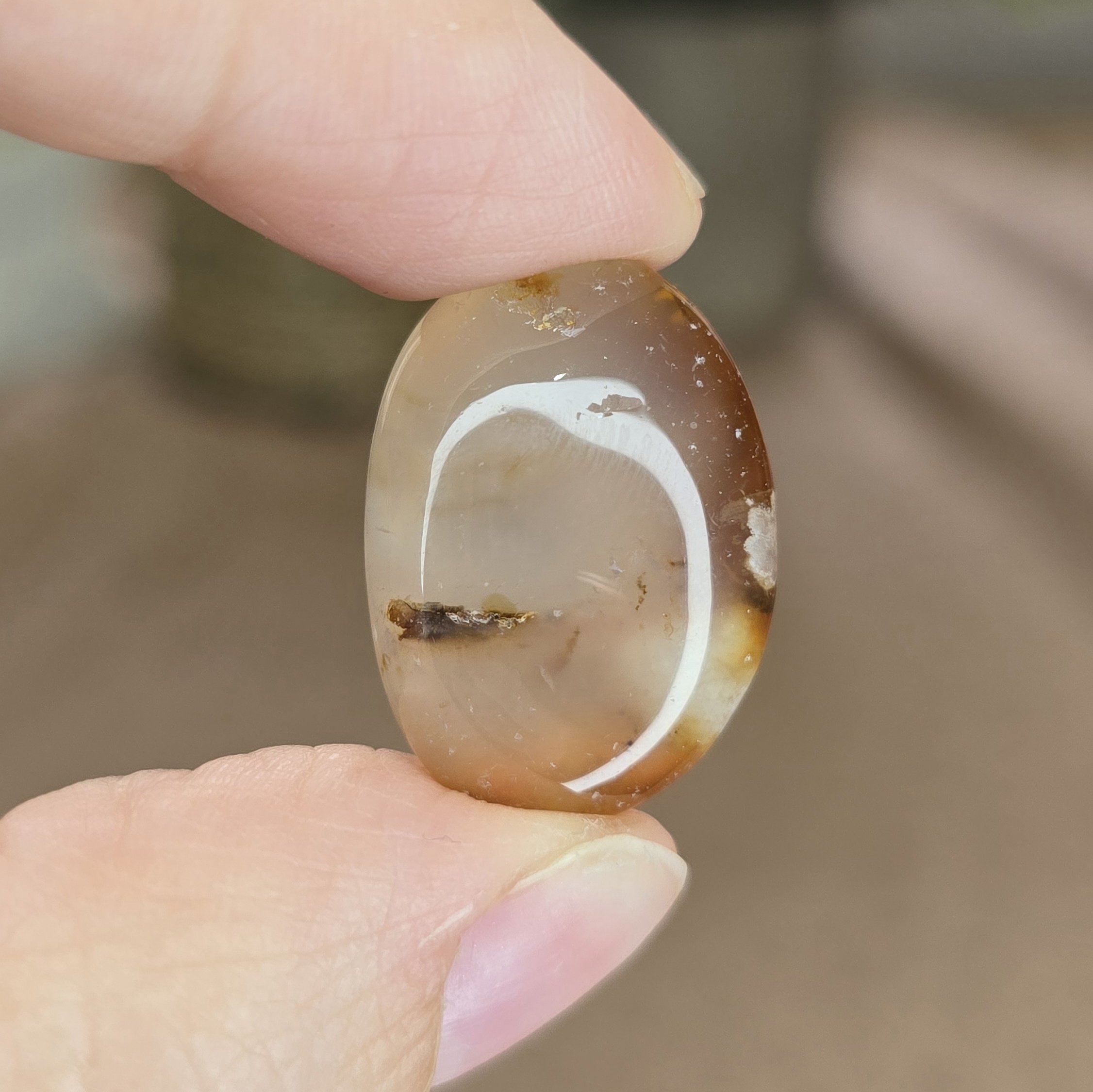 Flower Agate Tumble Stone – Approx. 22mm - Image 2