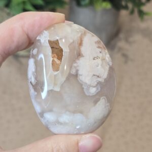 Flower Agate Palm Stone
