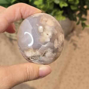 Flower Agate Palm Stone