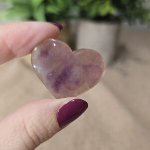 Lilac Fluorite Heart – Soft Purple Natural Crystal