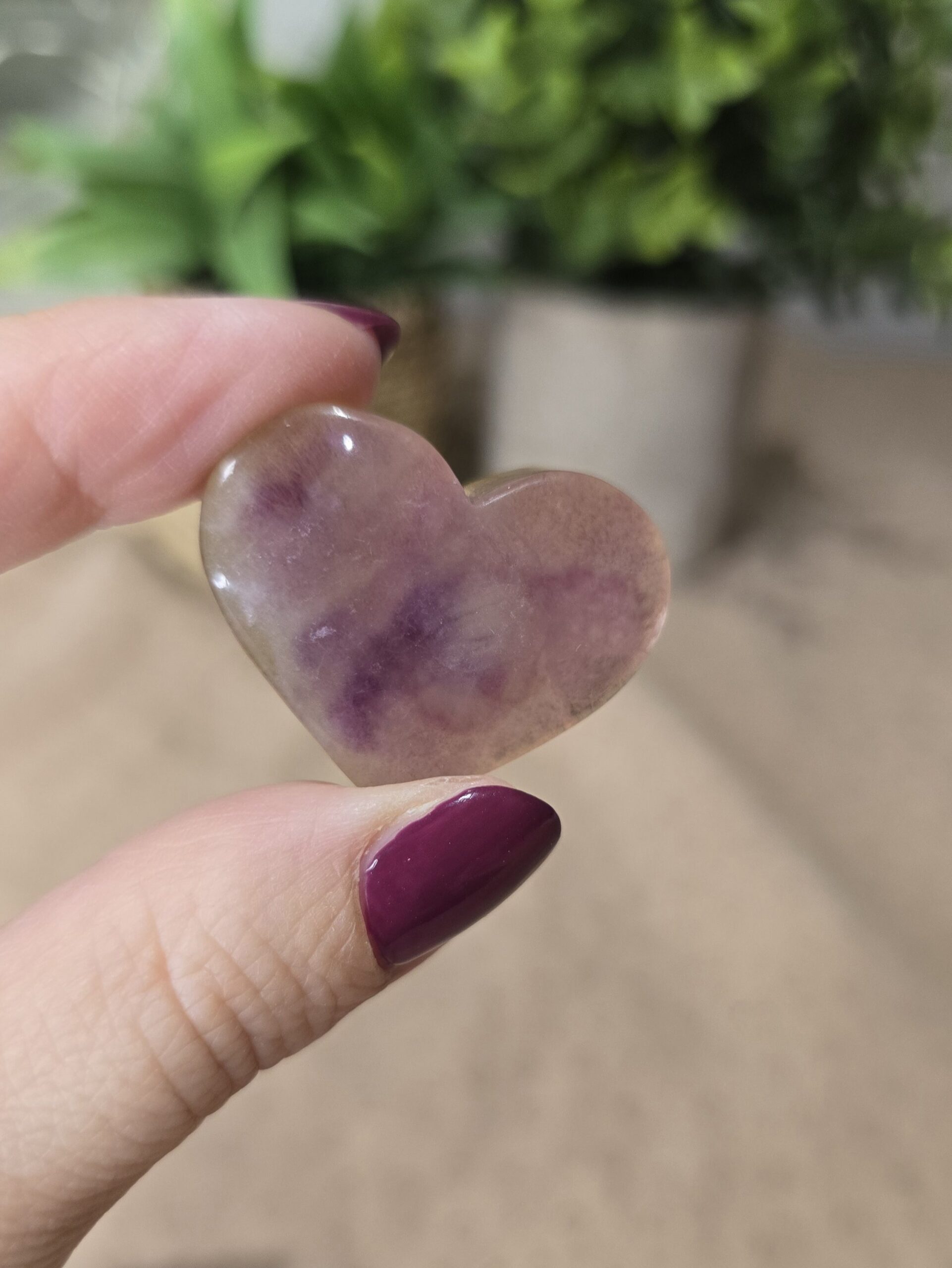 Lilac Fluorite Heart – Soft Purple Natural Crystal