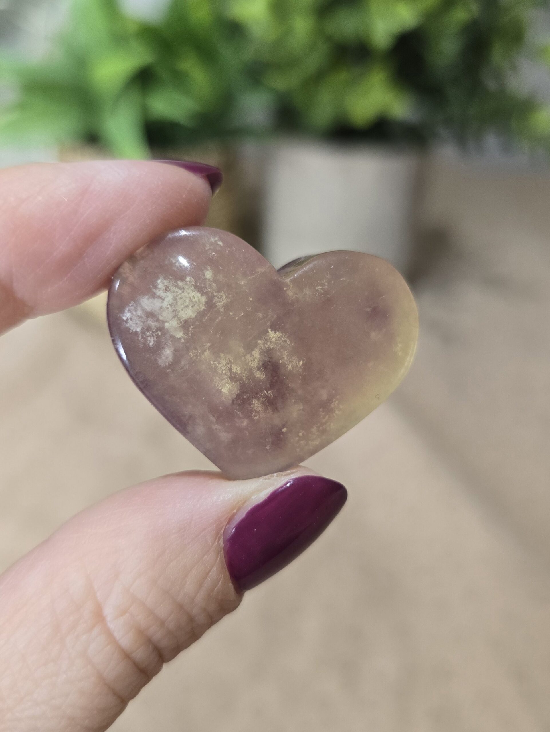 Lilac Fluorite Heart – Soft Purple Natural Crystal - Image 2