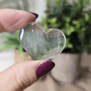 Fluorite Heart – Polished Natural Crystal 💜💚