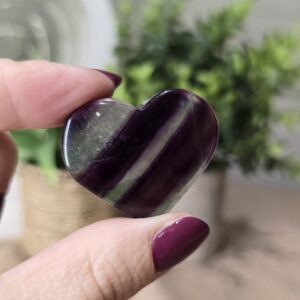 Purple Fluorite Heart – Beautiful Natural Banding 💜